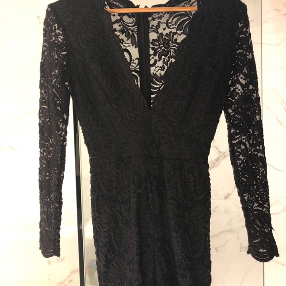 Sexy black laced BEBE romper - Picture 2 of 5